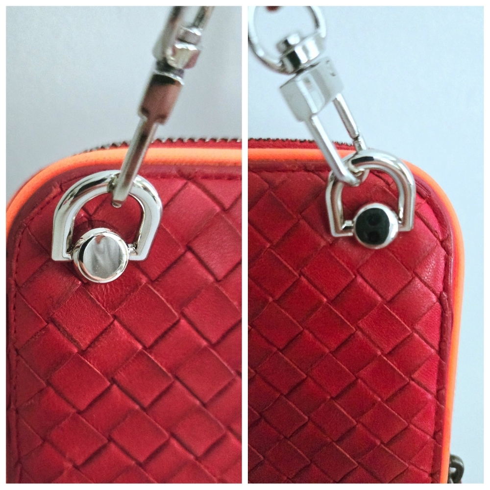 Authentic BOTTEGA VENETA Intrecciato Weaved Leather Wallet WOC Crossbody Clutch - Picture 11 of 15